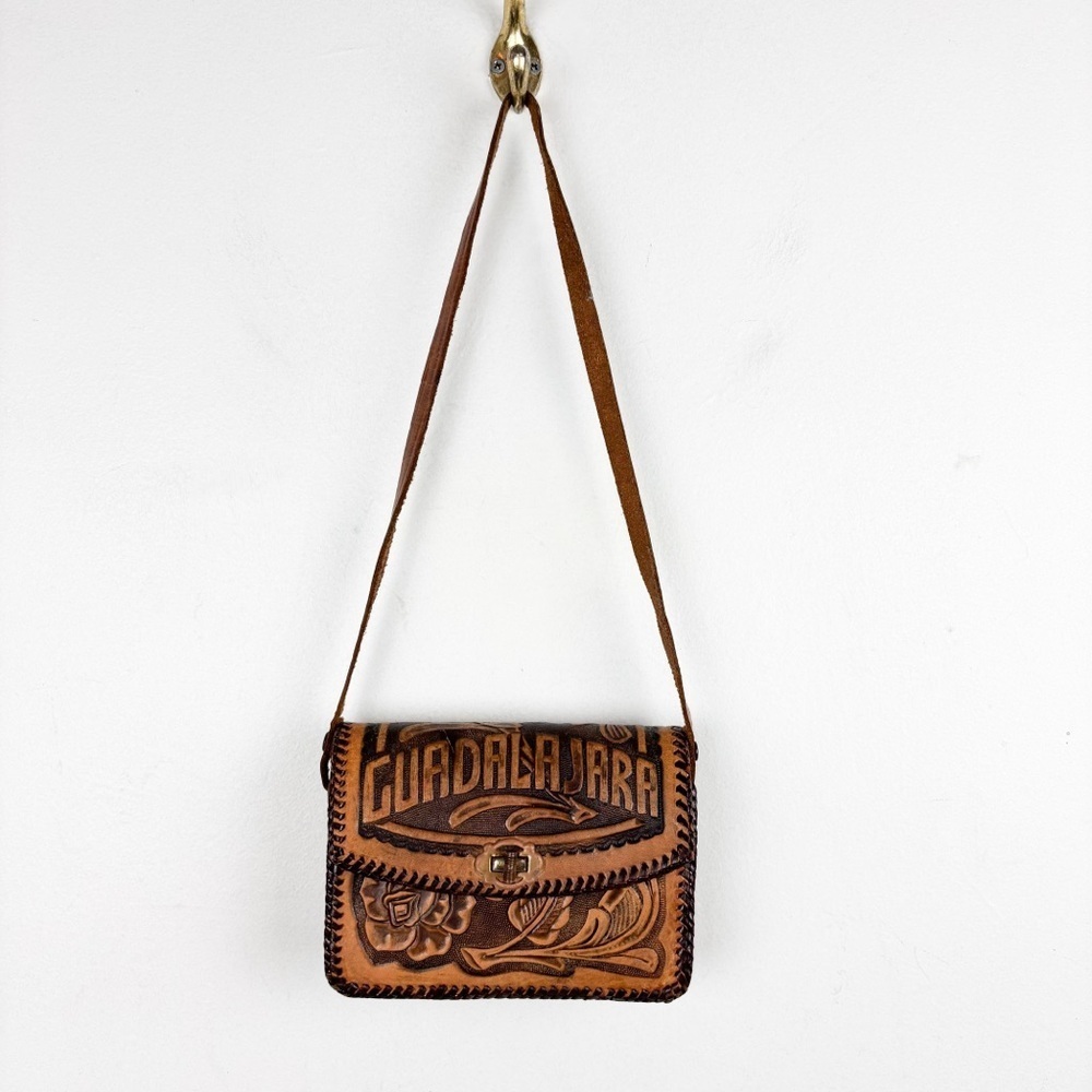 Guadalajara Tooled Whipstitch Leather Mini Bag